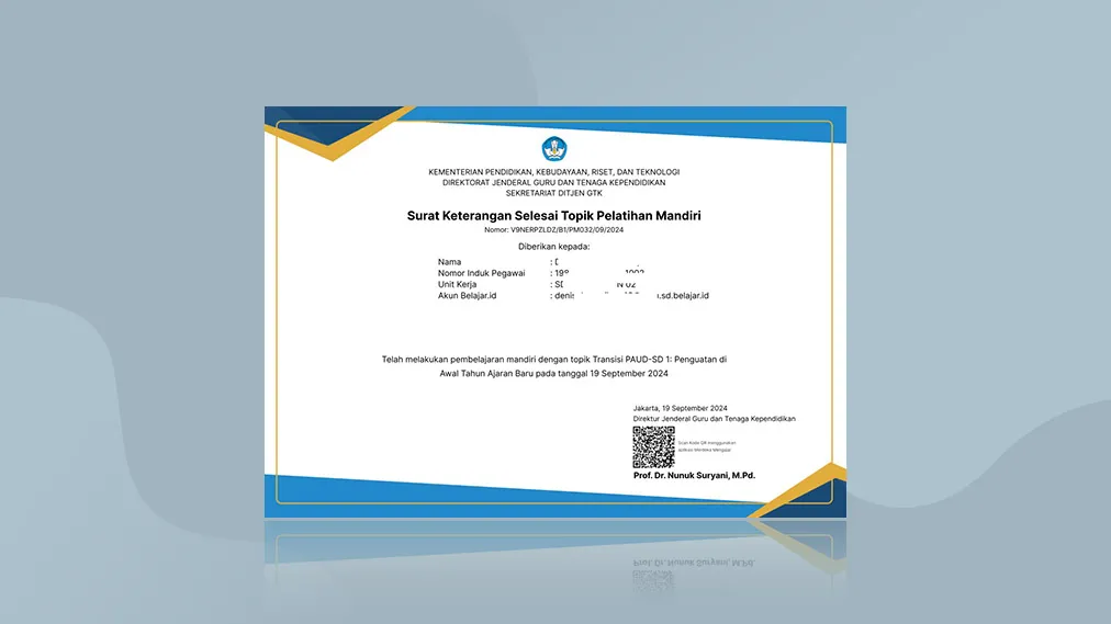 Sertifikat Pelatihan dan Portofolio Guru